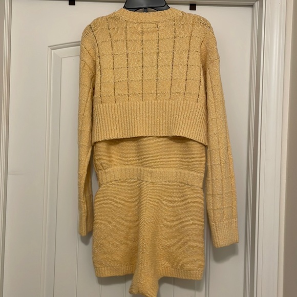 Free People Declan Romper Sweater Set sunset gold yellow XS $108 - Picture 5 of 6